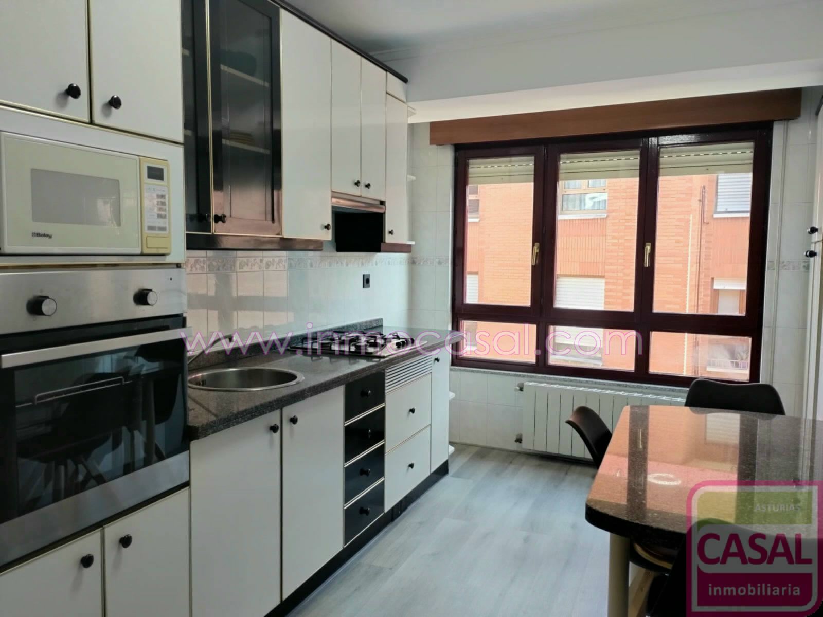 Kitchen of Flat to rent in Oviedo   with Heating, Terrace and Furnished