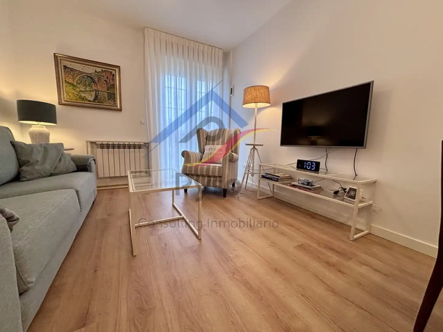 Sala d'estar de Pis de lloguer en Santander amb Calefacció, Jardí privat i Parquet