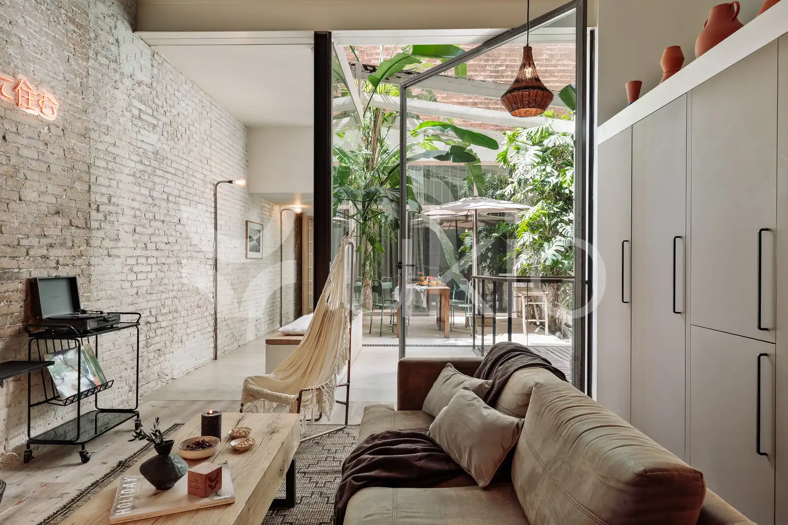 Sala d'estar de Apartament de lloguer en Barcelona amb Aire condicionat, Terrassa i Moblat
