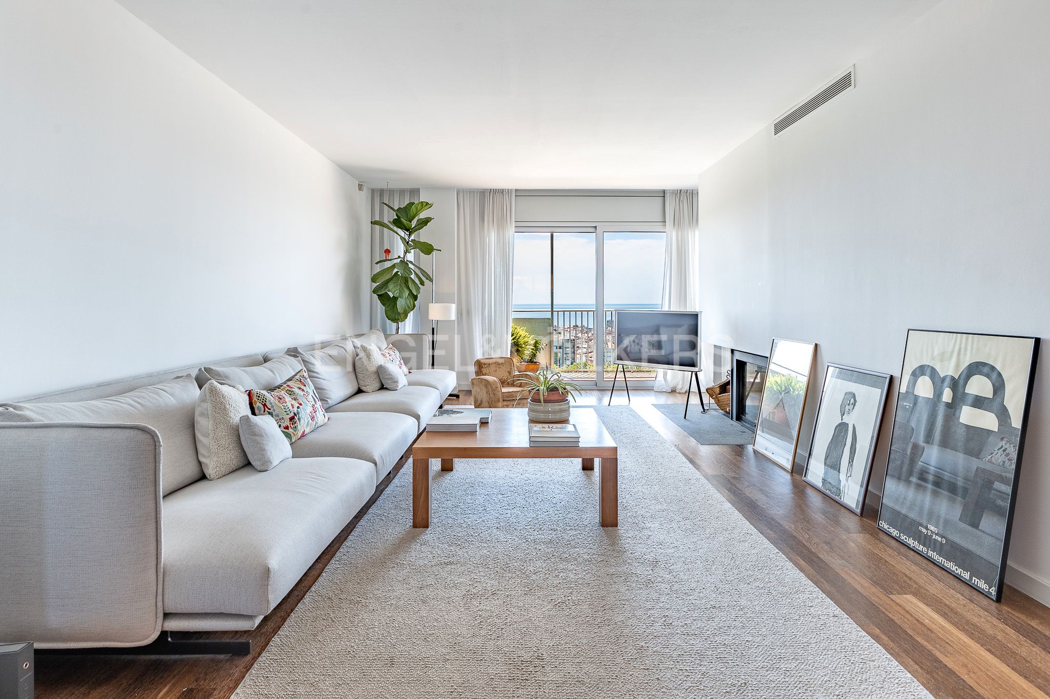 Living room of Attic for sale in Mataró  with Air Conditioner, Heating and Parquet flooring