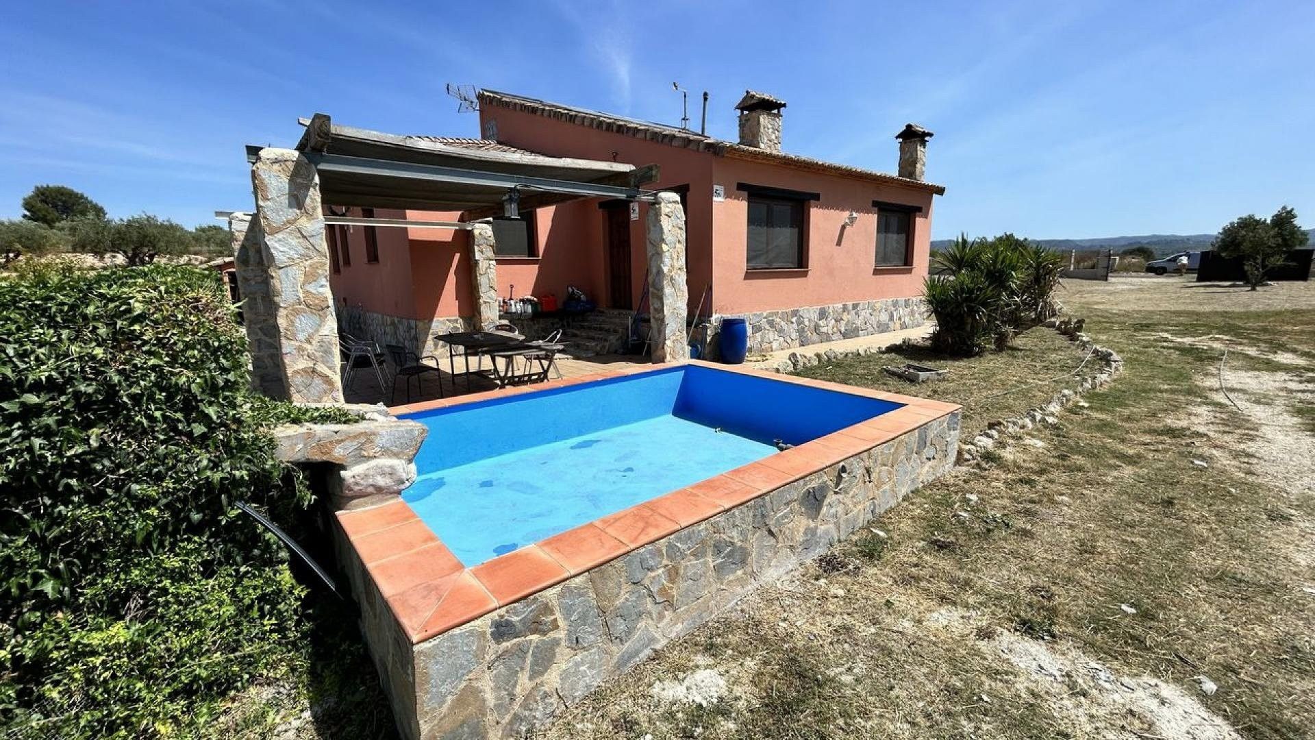 Swimming pool of Country house for sale in La Pobla del Duc  with Terrace and Furnished