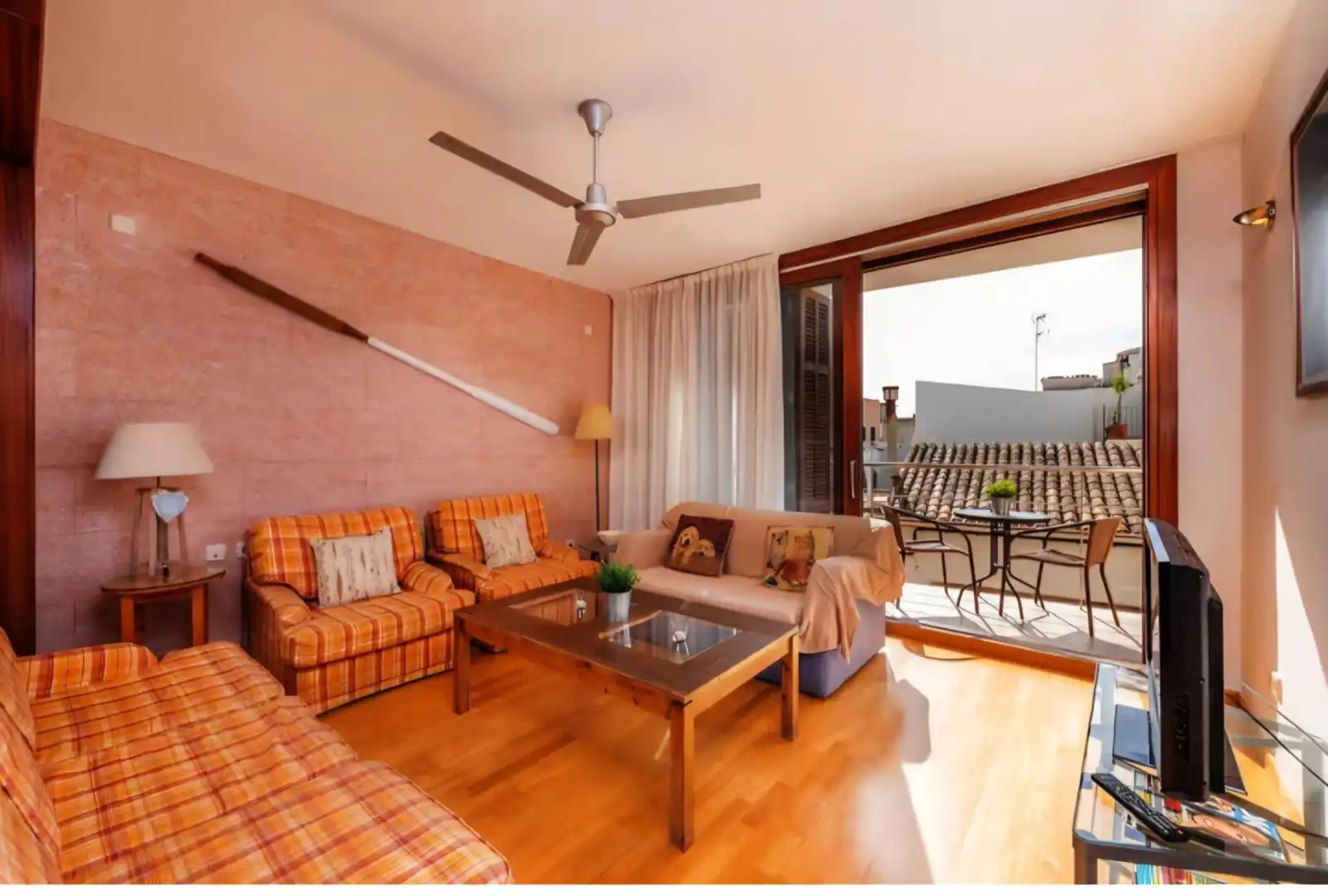 Living room of Flat for rent in Felanitx  with Air Conditioner, Terrace and Furnished