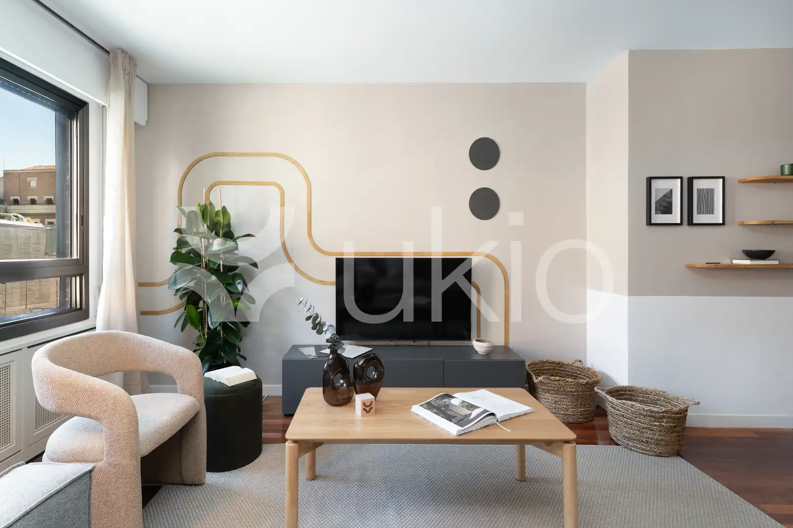 Living room of Apartments for rent in Madrid  with Air Conditioner, Heating and Furnished