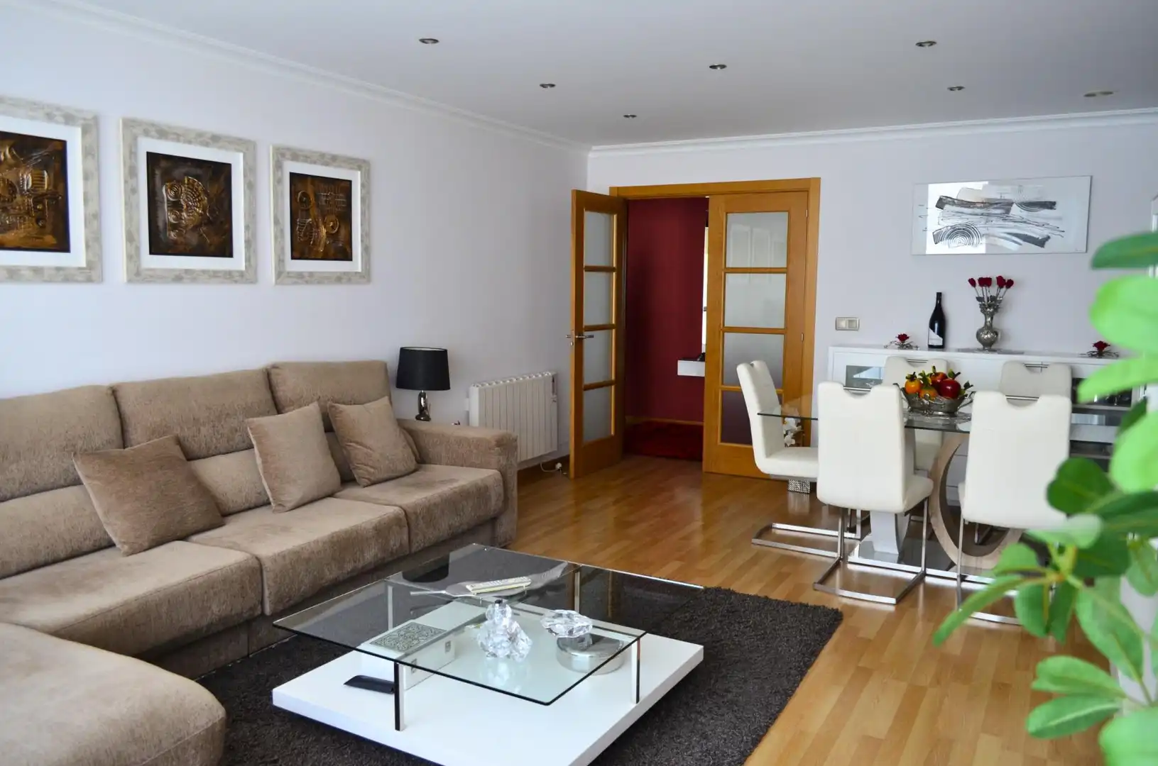 Living room of Flat for sale in Carballo  with Heating, Storage room and Furnished