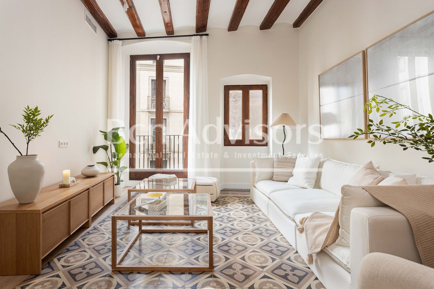 Sala d'estar de Pis en venda en  Barcelona Capital amb Aire condicionat, Calefacció i Moblat