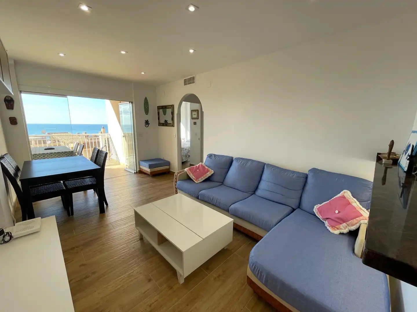Sala d'estar de Apartament en venda en Santa Pola amb Aire condicionat, Parquet i Terrassa