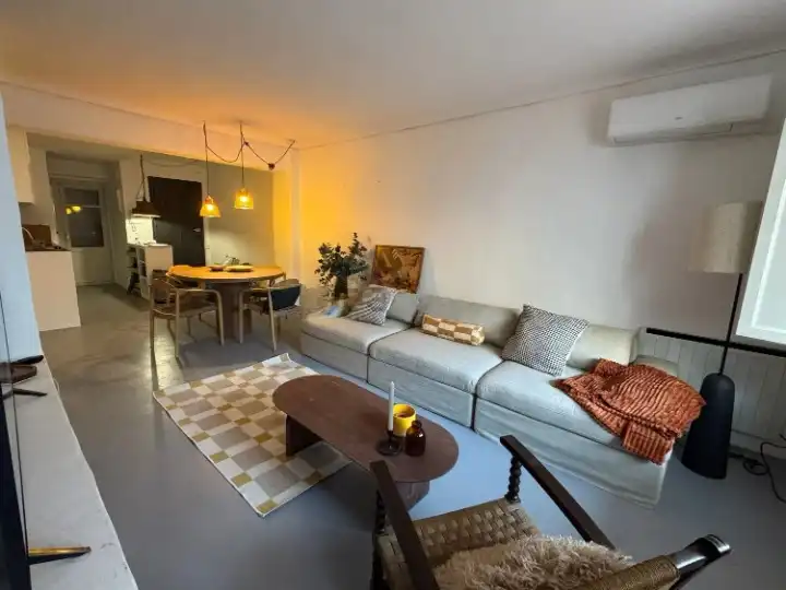 Wohnzimmer von Wohnung zur Miete in Valencia mit Klimaanlage, Heizung und Privatgarten