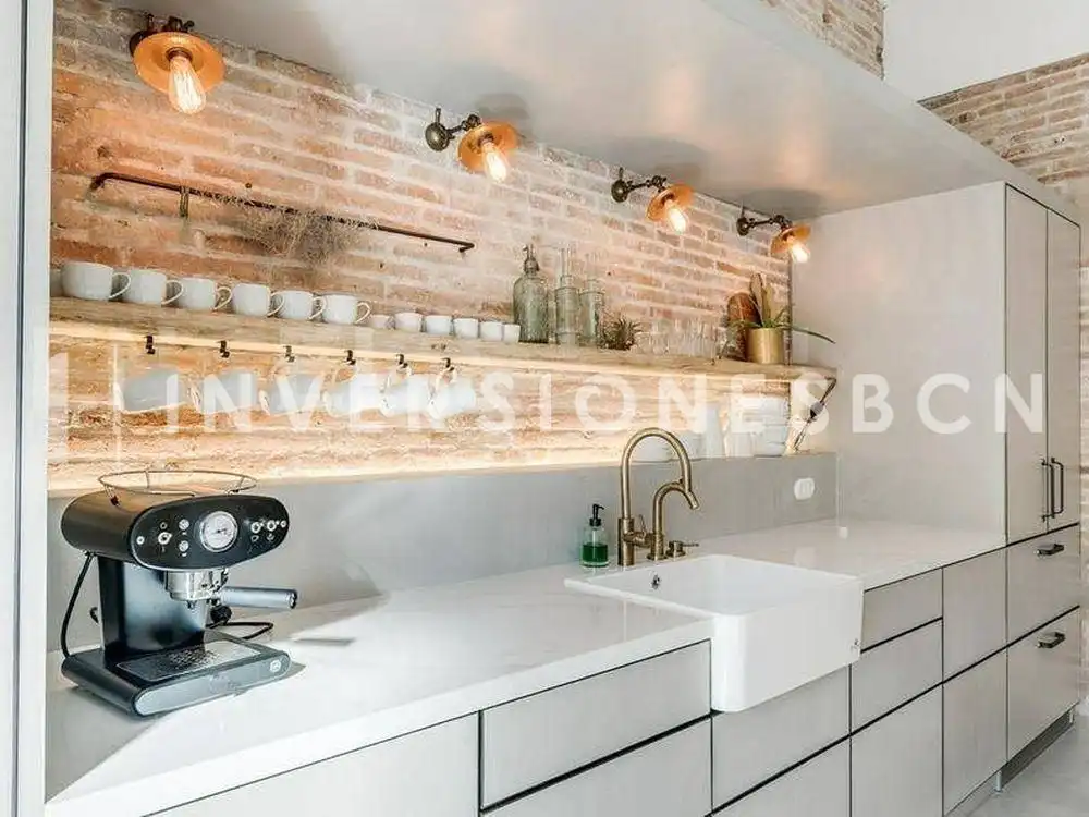 Cocina de Piso de alquiler en Barcelona con Aire acondicionado, Calefacción y Terraza