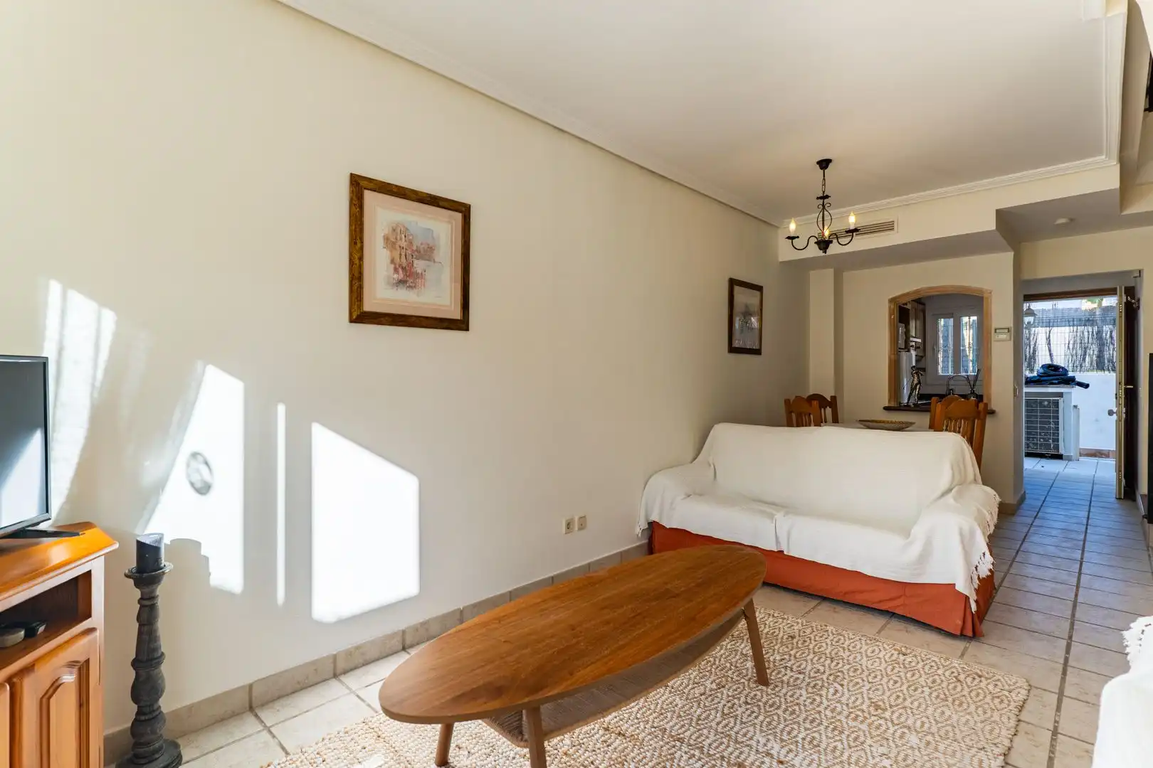 Sala de estar de Casa adosada en venta en Jávea / Xàbia con Aire acondicionado, Calefacción y Jardín privado