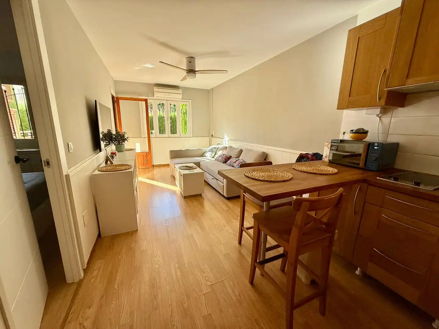 Wohnzimmer von Erdgeschoss zur Miete in San Javier mit Klimaanlage, Terrasse und Möbliert