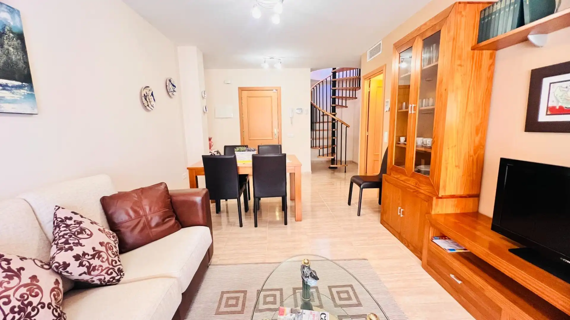 Wohnzimmer von Dachboden zum Verkauf in L'Ampolla mit Terrasse, Möbliert und Alarm