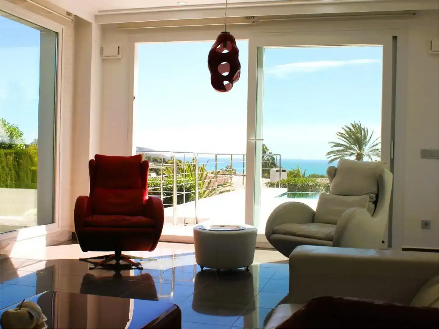Sala d'estar de Casa o xalet en venda en Moraira amb Aire condicionat, Piscina i Balcó
