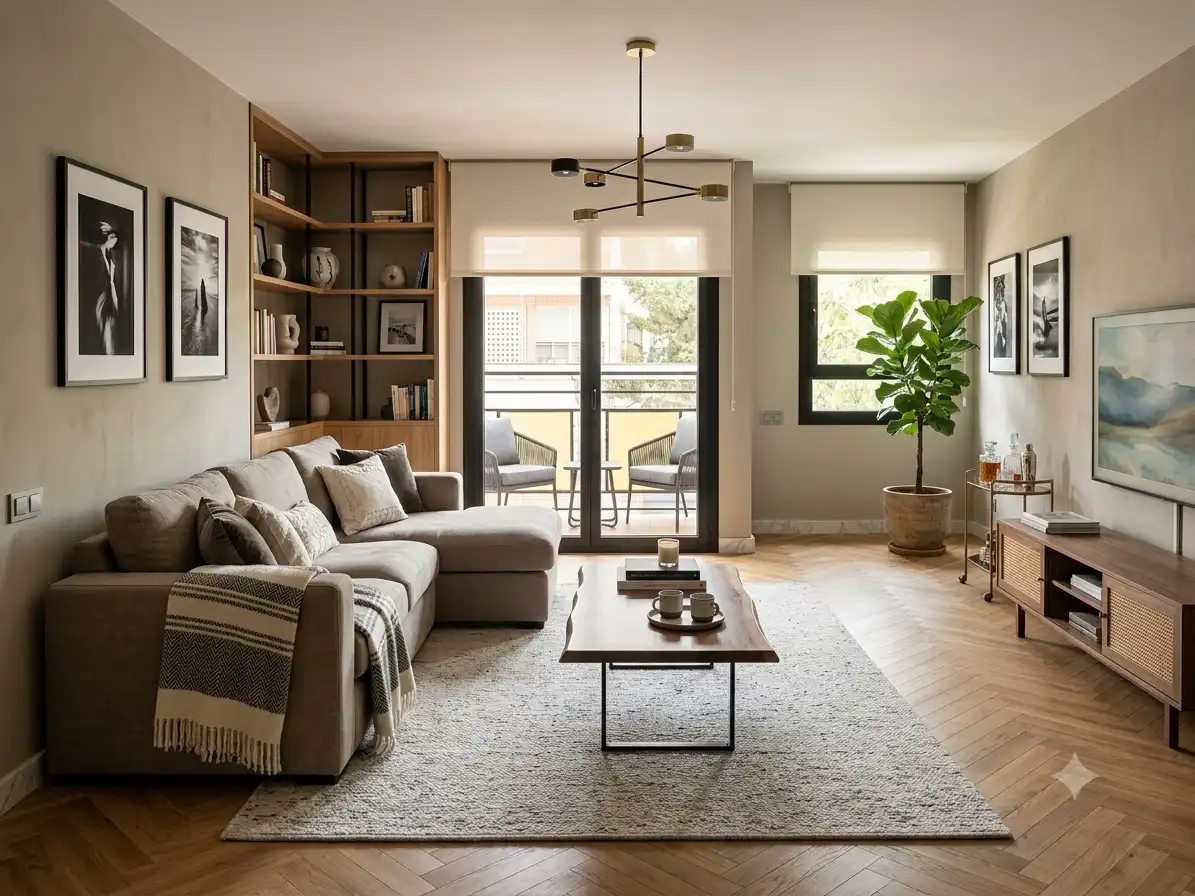 Sala de estar de Piso en venta en Quart de Poblet con Aire acondicionado, Horno y Balcón