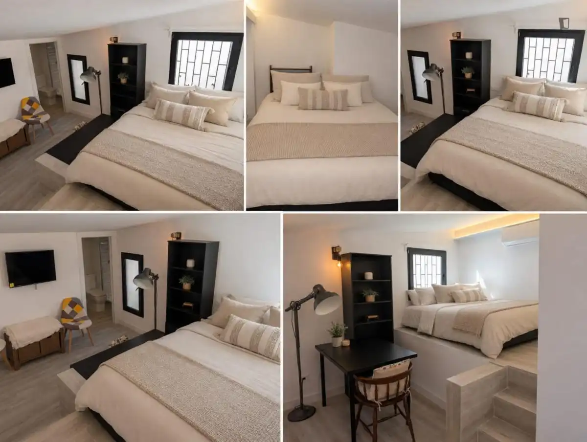 Bedroom of Houses for rent in Madrid  with Air Conditioner, Furnished and Washing machine