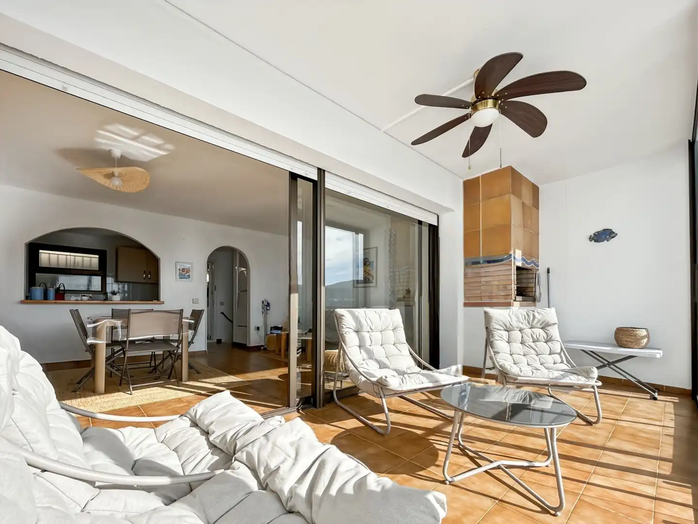 Living room of Duplexes for sale in Roses  with Air Conditioner and Heating