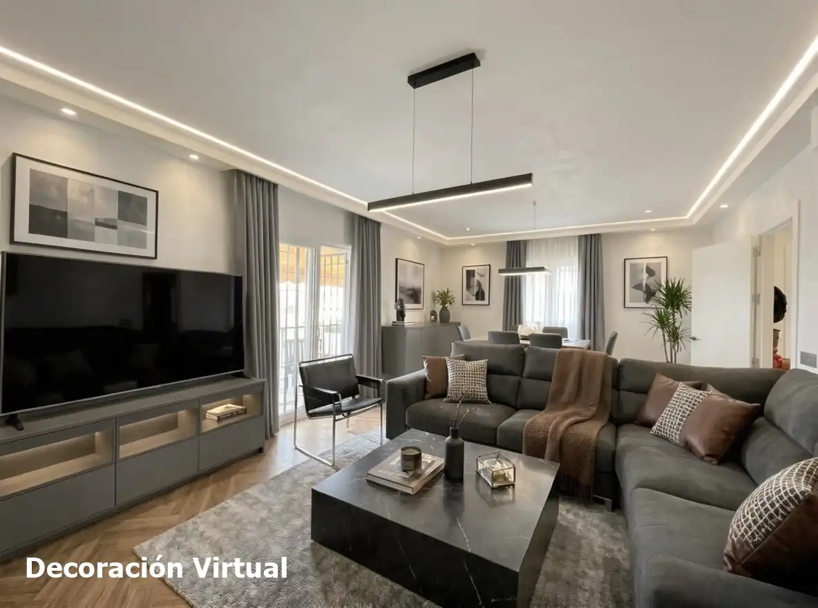 Sala d'estar de Casa adosada en venda en Alhaurín de la Torre amb Aire condicionat, Jardí privat i Parquet