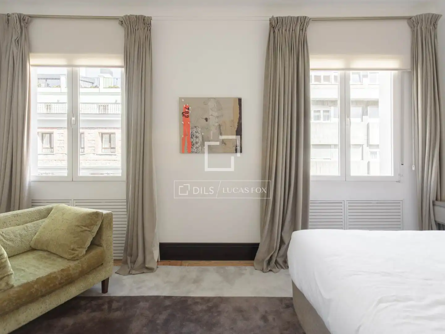 Schlafzimmer von Wohnung zur Miete in Madrid mit Klimaanlage, Heizung und Parkett