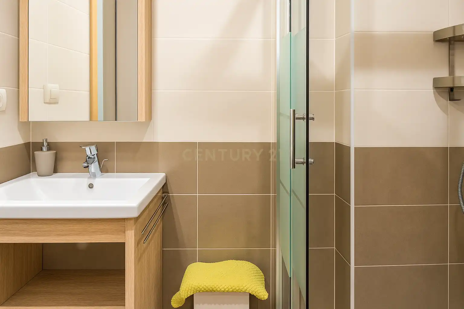 Badezimmer von Wohnungen zur Miete in Calpe / Calp mit Klimaanlage, Ofen und Waschmaschine