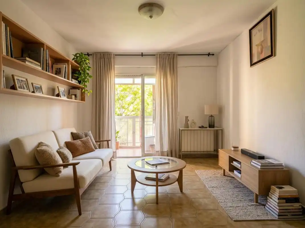 Sala de estar de Piso en venta en Madrid con Calefacción, Terraza y Amueblado