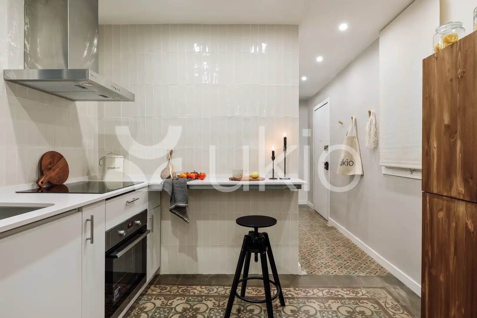 Cocina de Apartamento de alquiler en Barcelona con Aire acondicionado, Calefacción y Amueblado