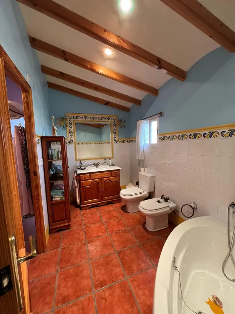 Bany de Casa o xalet en venda en Elche / Elx amb Jardí privat, Terrassa i Piscina