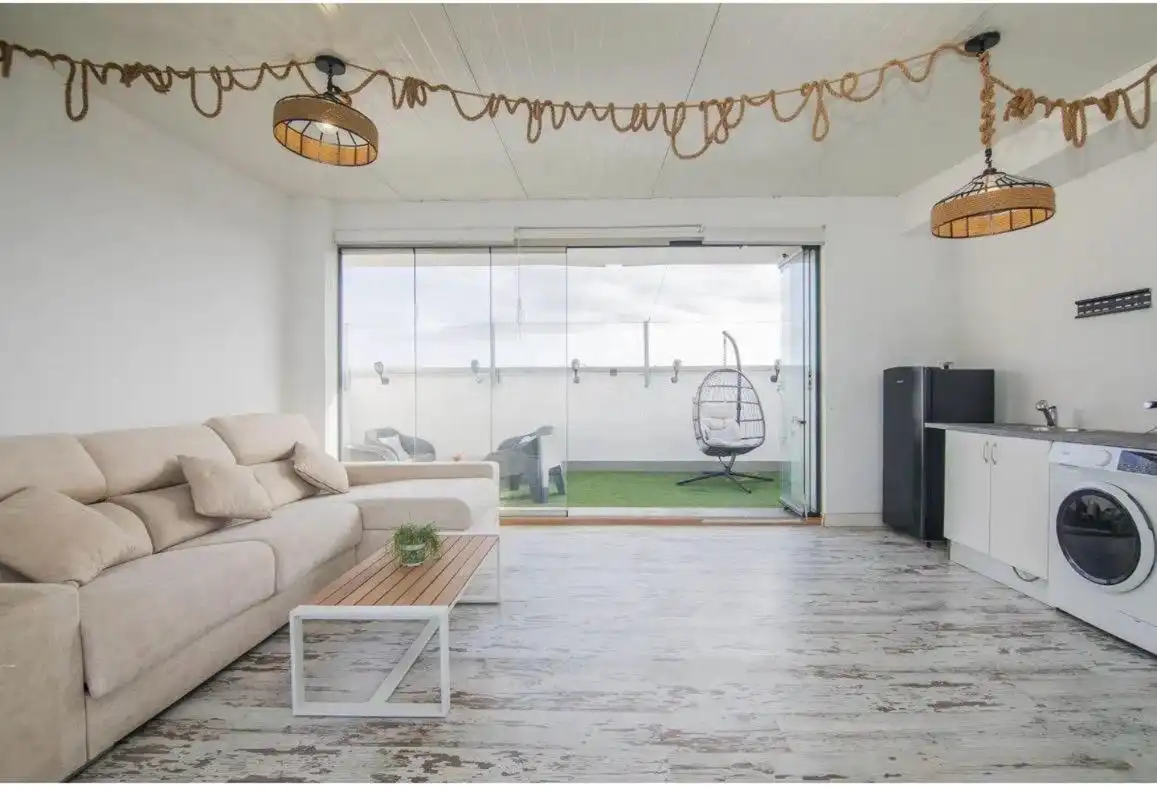 Living room of Attic for sale in Elche / Elx  with Air Conditioner, Private garden and Terrace