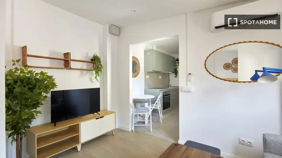 Sala de estar de Piso de alquiler en Barcelona con Aire acondicionado, Calefacción y Amueblado