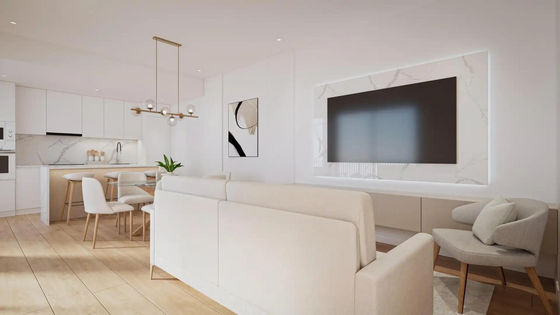 Sala de estar de Apartamento en venta en Mijas con Jardín privado, Terraza y Piscina comunitaria