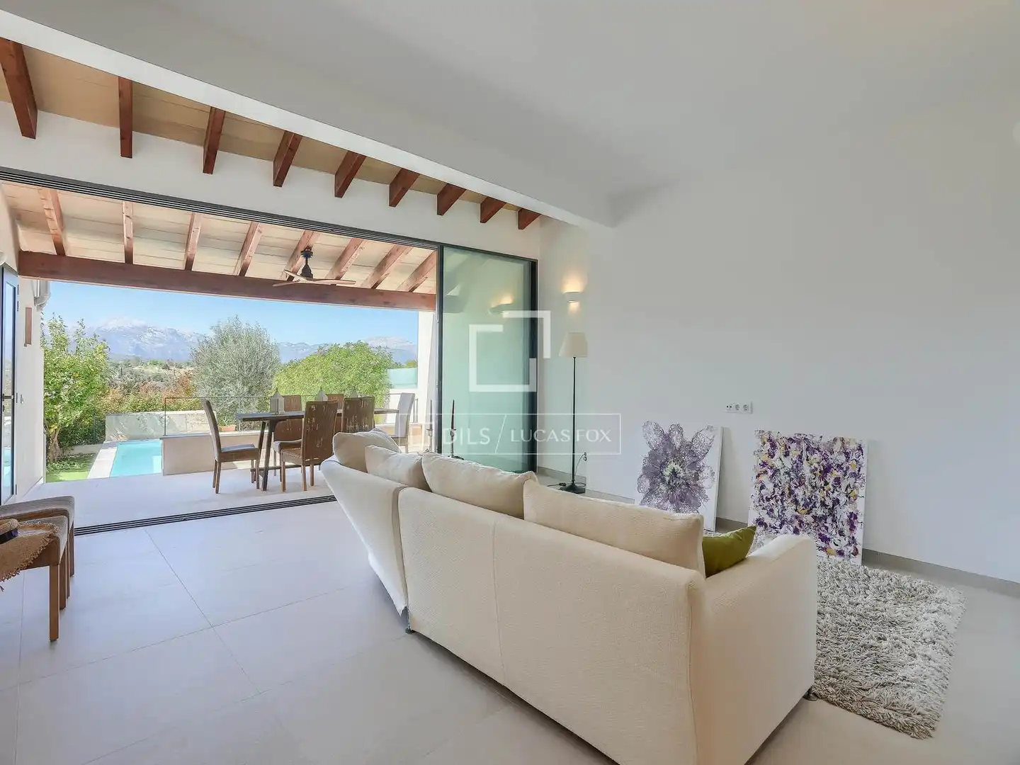 Living room of Houses for sale in Llubí  with Air Conditioner and Swimming Pool