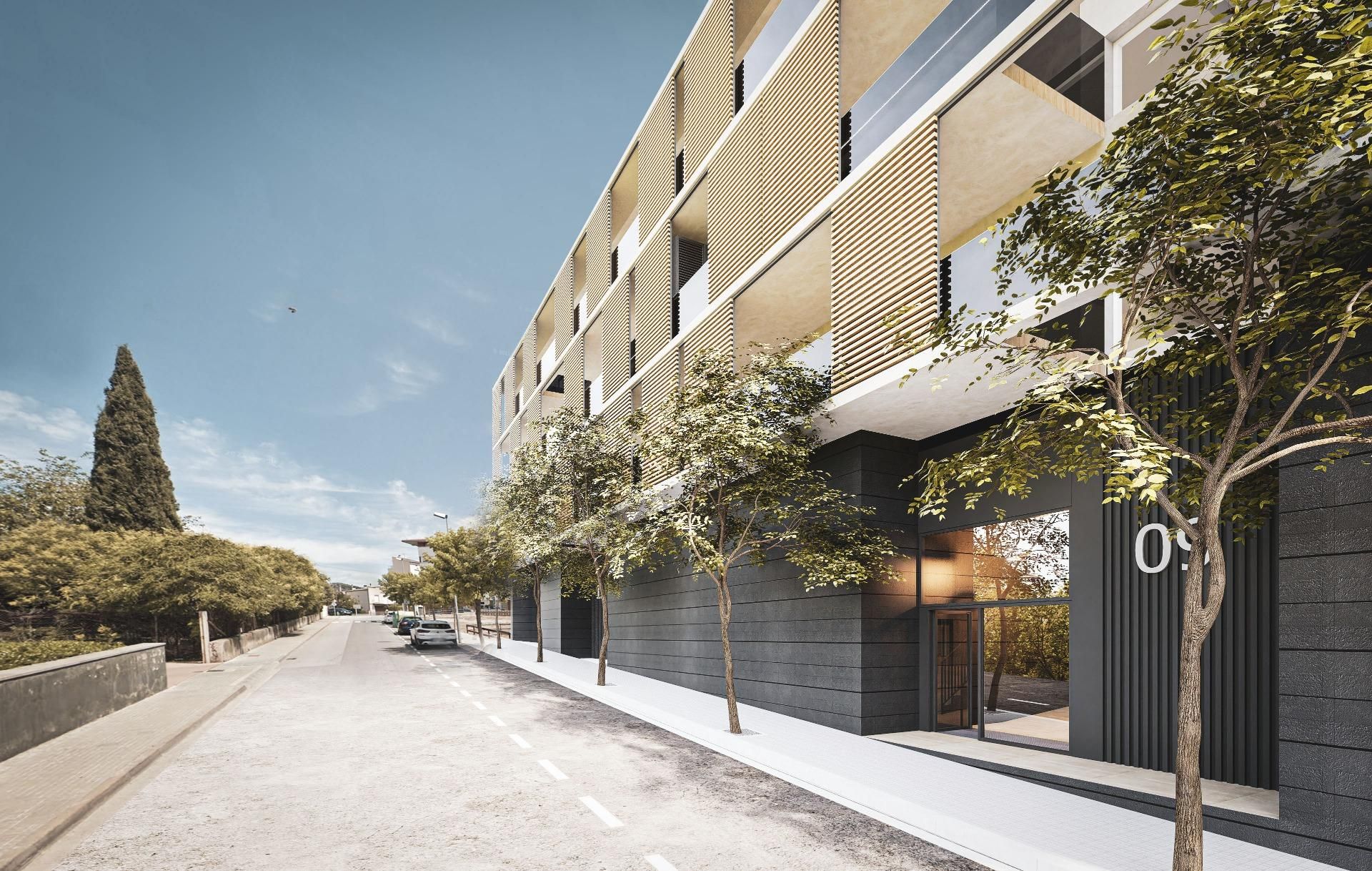 Außenansicht von Wohnung zum Verkauf in Santpedor mit Terrasse, Abstellraum und Balkon