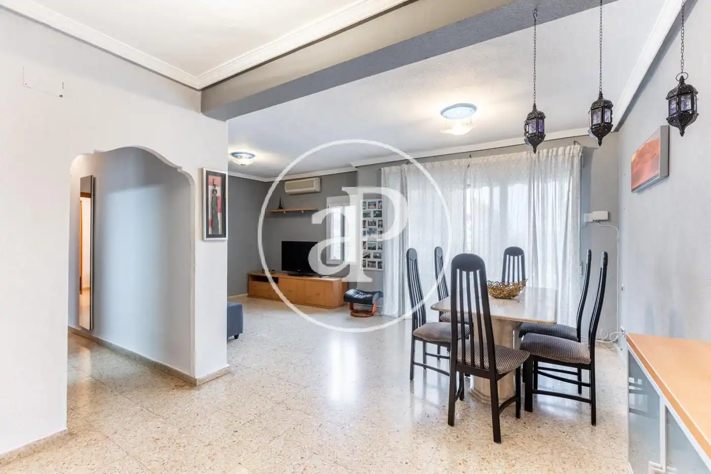 Wohnzimmer von Wohnung zur Miete in Valencia mit Klimaanlage, Heizung und Möbliert