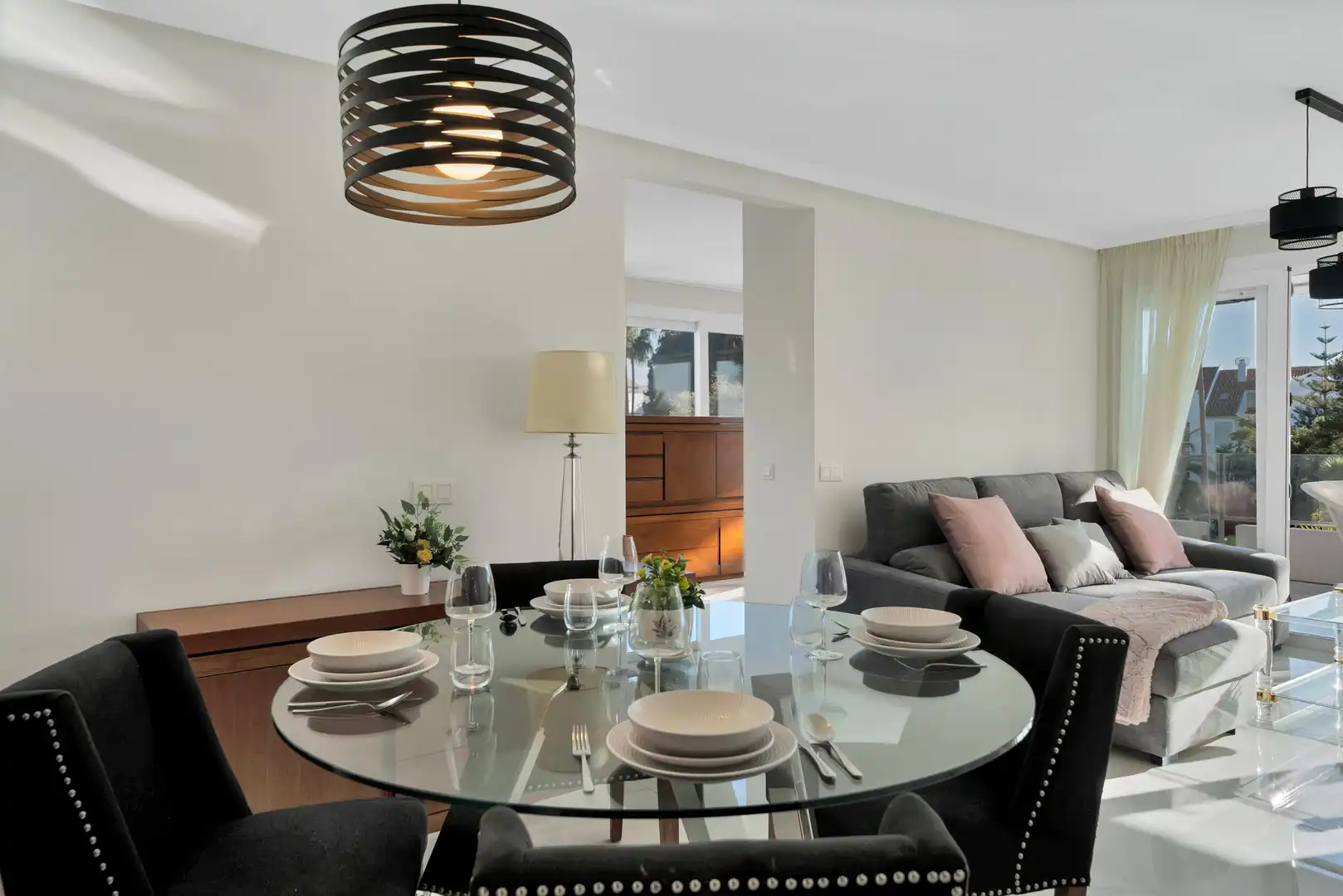 Comedor de Apartamento de alquiler en Marbella con Calefacción, Jardín privado y Amueblado