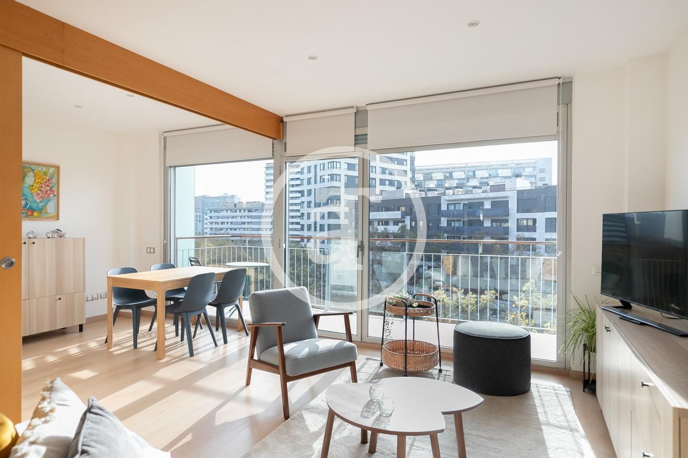 Living room of Flat to rent in  Barcelona Capital  with Air Conditioner, Heating and Furnished