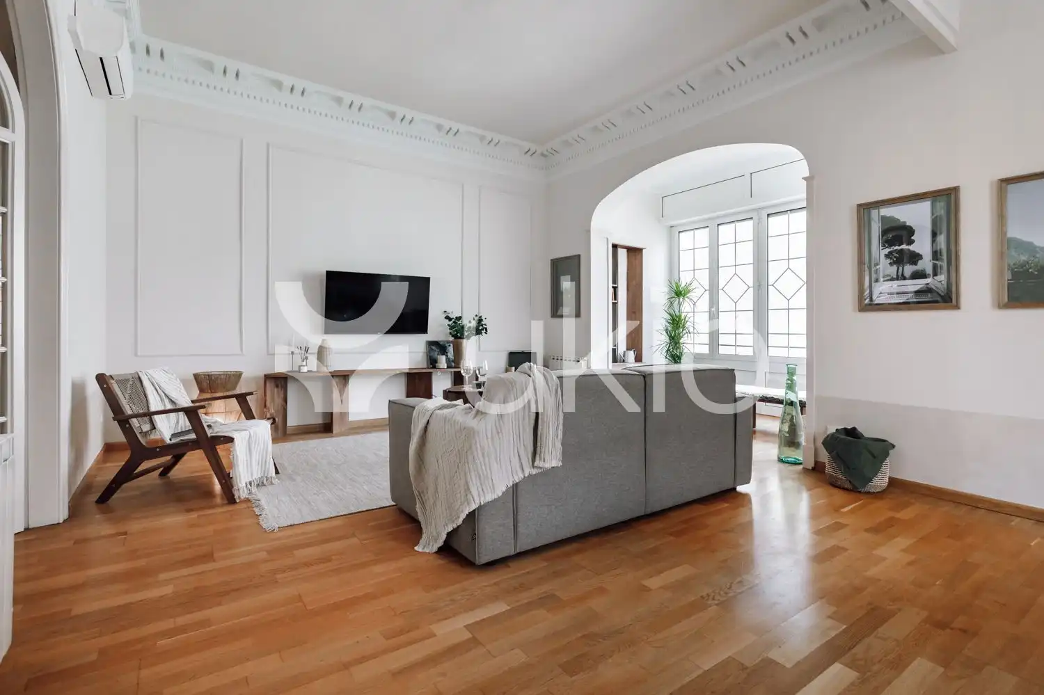 Sala de estar de Apartamento de alquiler en Barcelona con Aire acondicionado, Calefacción y Amueblado