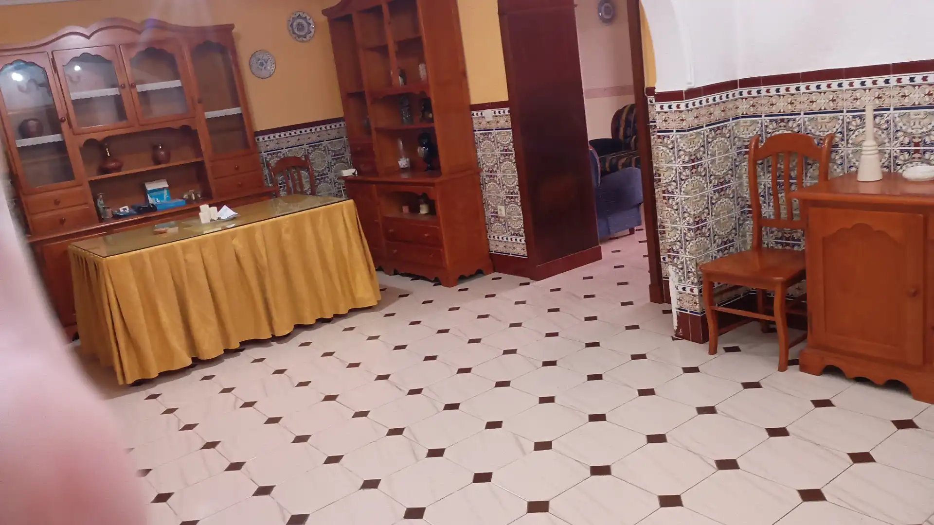 Esszimmer von Einfamilien-Reihenhaus zur Miete in Villanueva del Ariscal mit Privatgarten, Ofen und Waschmaschine