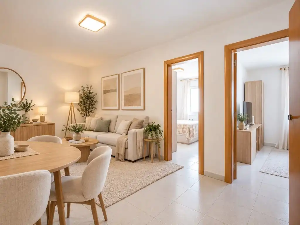 Sala d'estar de Apartament en venda en L'Hospitalet de Llobregat amb Aire condicionat