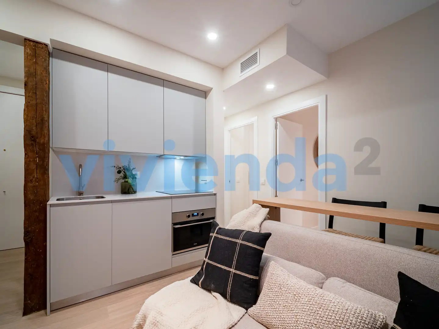 Wohnzimmer von Wohnung zur Miete in Madrid mit Klimaanlage, Heizung und Balkon