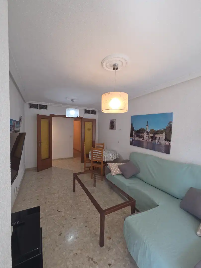 Living room of Flat for rent in Badajoz  with Air Conditioner, Terrace and Furnished
