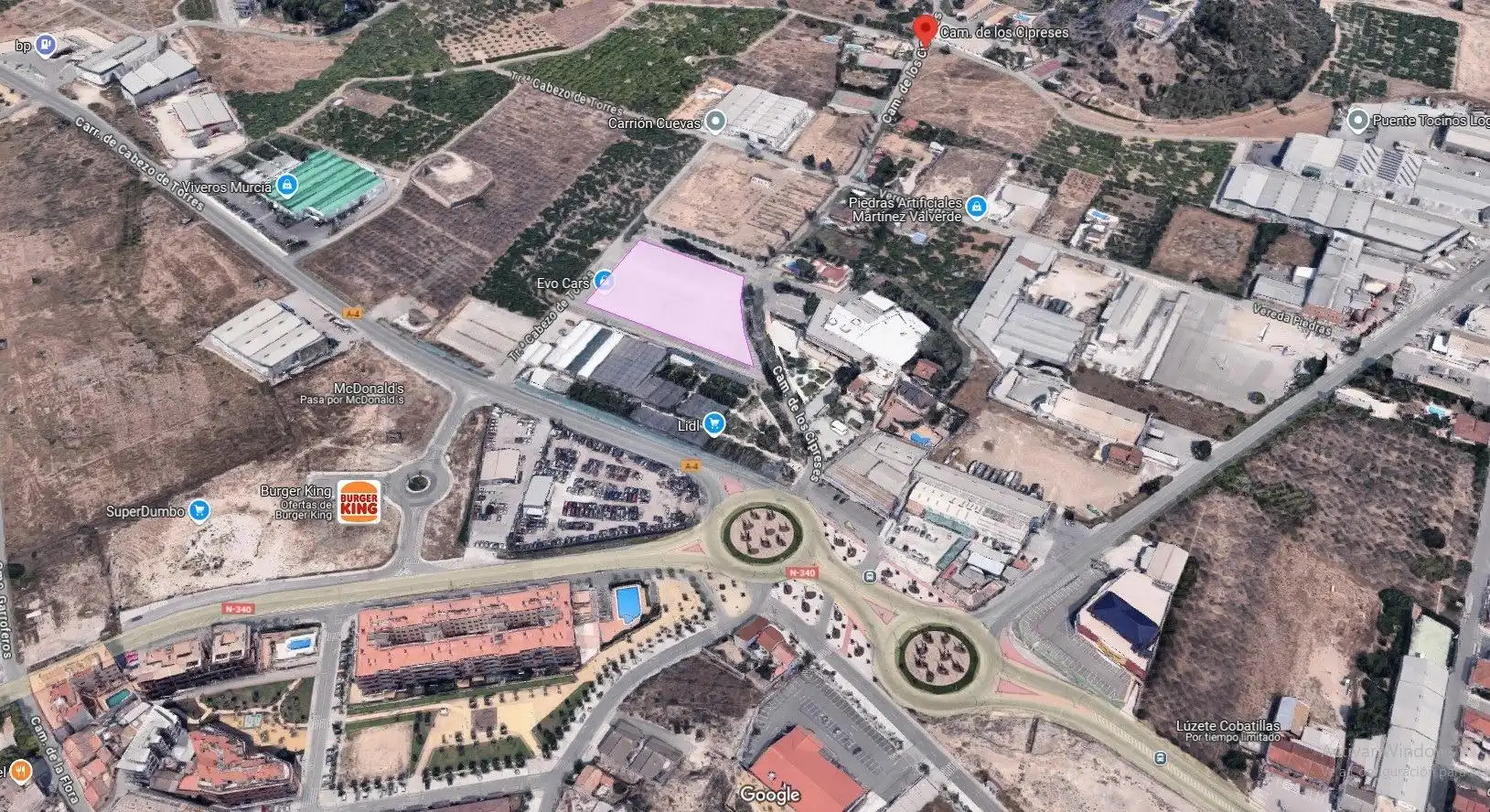 Vista exterior de Terreny industrial en venda en Murcia