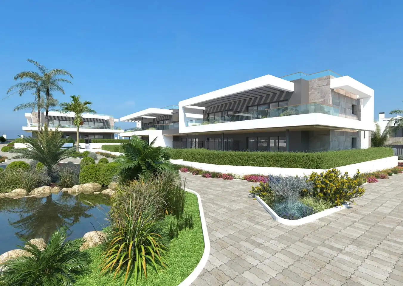 Außenansicht von Haus oder Chalet zum Verkauf in Torrevieja mit Klimaanlage, Privatgarten und Terrasse