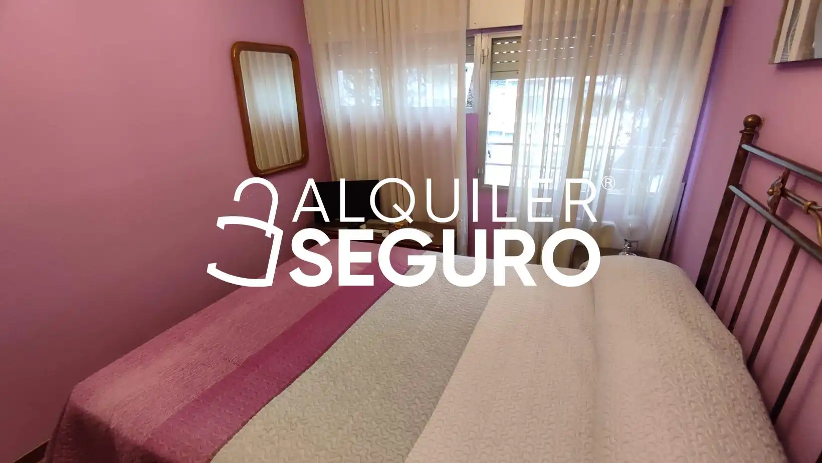 Schlafzimmer von Wohnung zur Miete in Madrid mit Heizung, Terrasse und Möbliert