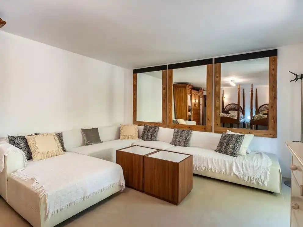 Sala de estar de Casa o chalet de alquiler en Santa Eulària des Riu con Jardín privado, Parquet y Terraza