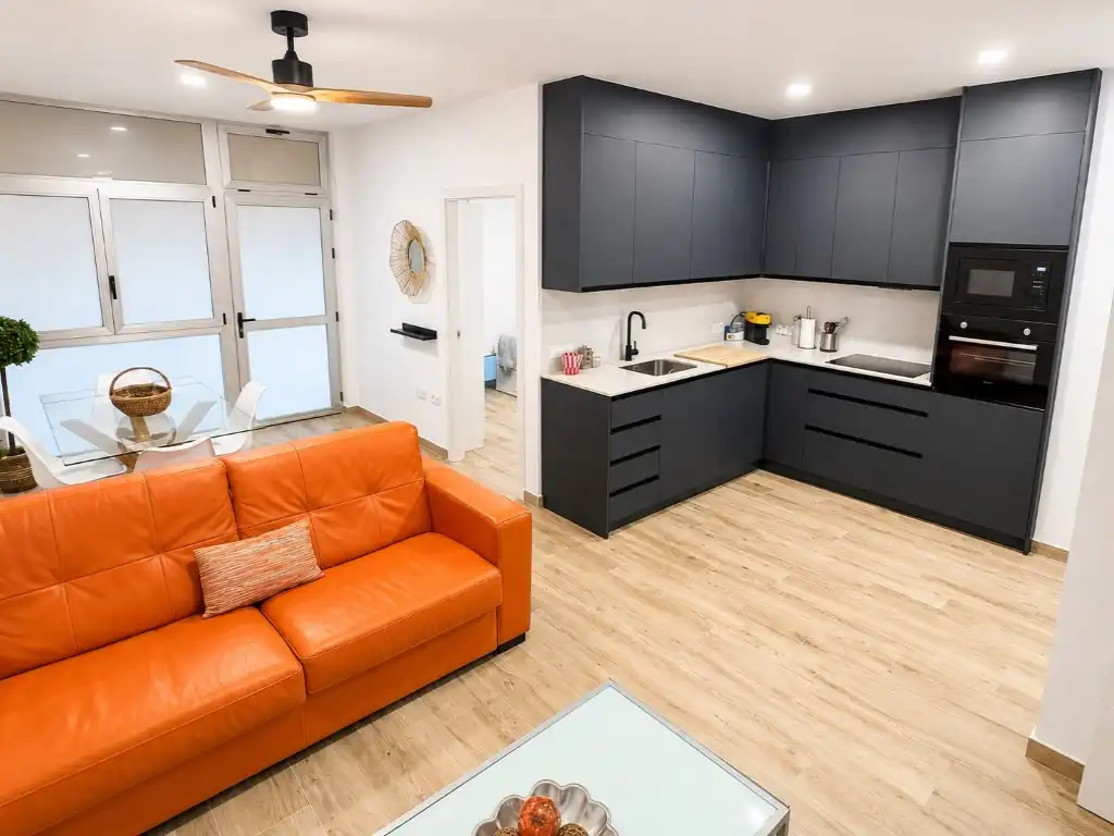 Sala de estar de Apartamento en venta en Calpe / Calp con Aire acondicionado, Jardín privado y Piscina comunitaria