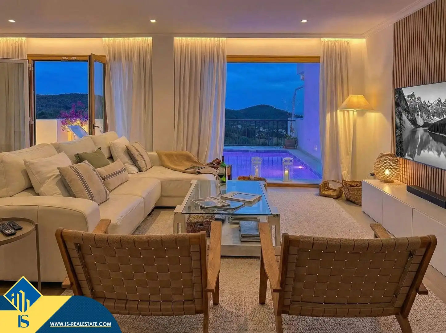 Sala d'estar de Àtic en venda en Santa Eulària des Riu amb Terrassa, Piscina i Moblat