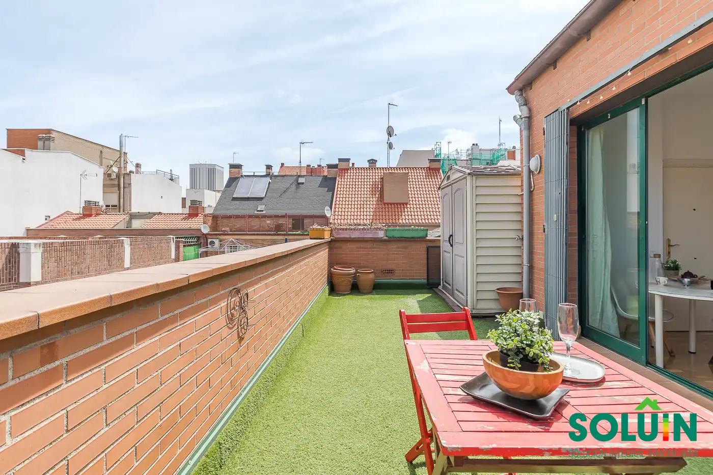 Terrasse von Dachboden zur Miete in Madrid mit Klimaanlage, Heizung und Parkett
