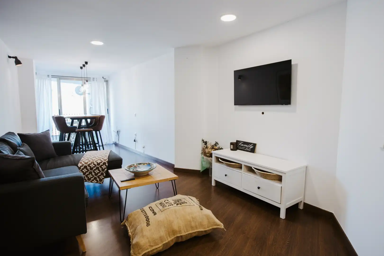 Living room of Apartments for rent in Calpe / Calp  with Air Conditioner, Heating and Parquet flooring