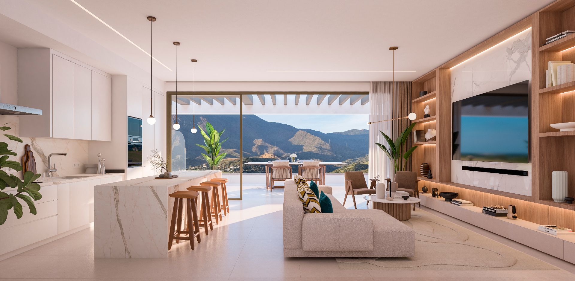 Sala de estar de Piso en venta en Estepona con Aire acondicionado, Calefacción y Terraza