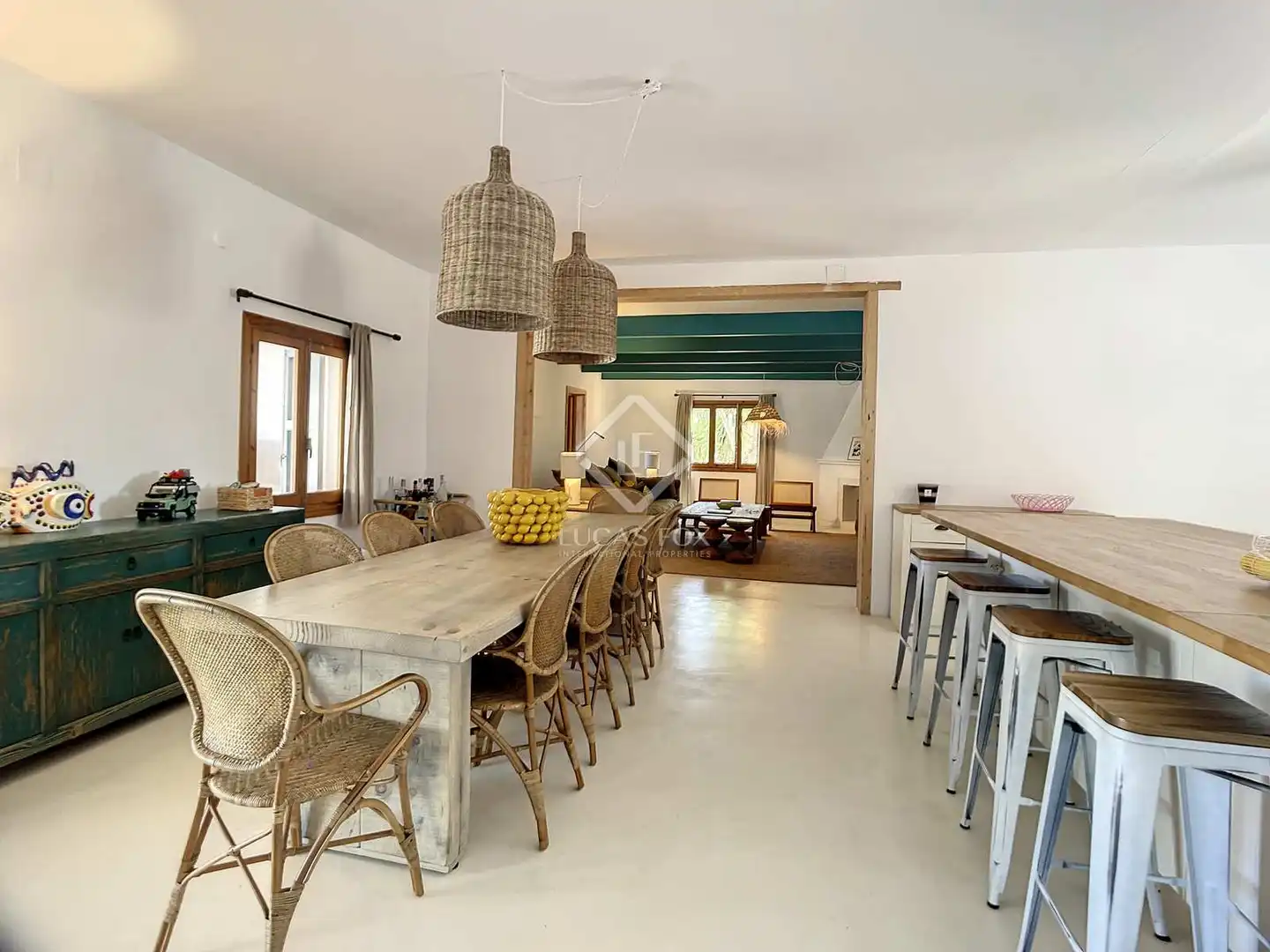 Esszimmer von Haus oder Chalet zur Miete in Alaior mit Klimaanlage, Heizung und Privatgarten