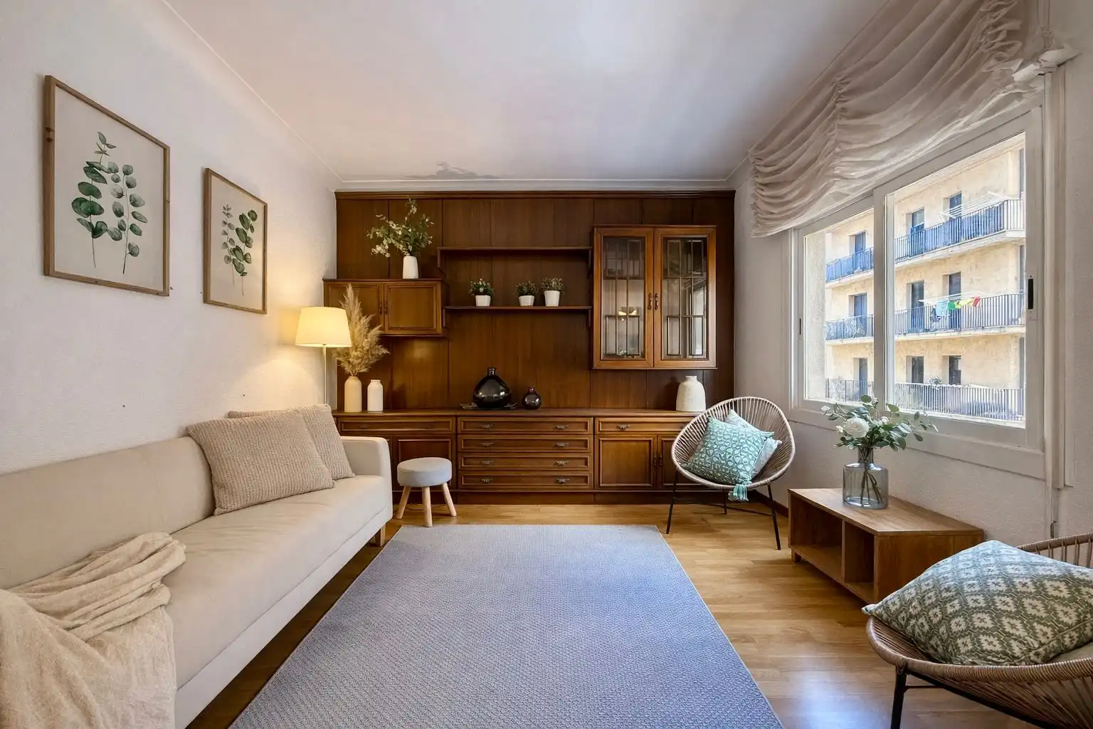 Sala de estar de Piso en venta en  Barcelona Capital con Calefacción, Parquet y Horno