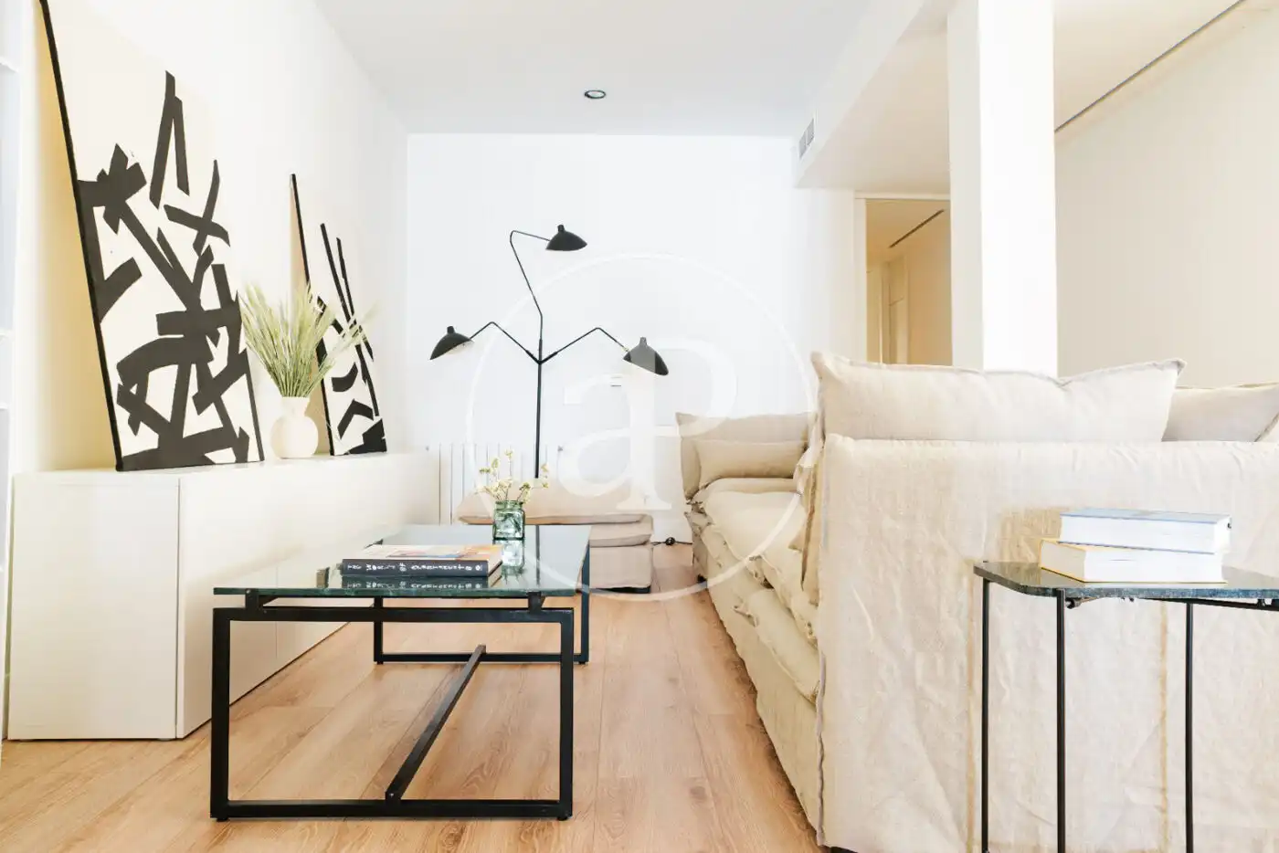 Wohnzimmer von Wohnung zur Miete in Madrid mit Klimaanlage, Heizung und Möbliert